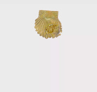 Scallop Shell with Crab Pendant (14K) 360 - Popular Jewelry - New York