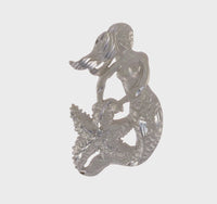 White Gold Satin Mermaid Pendant (14K) 360 - Popular Jewelry - New York