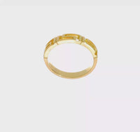 Anellu grecu slim cut-out per chjave (14K) 360 - Popular Jewelry - New York