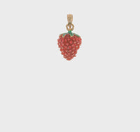 3D Red Strawberry Pendant (14K)