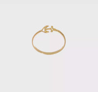 Sideways Anchor Outline Ring (14K)