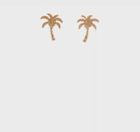 Palm Tree Stud Earrings (14K)