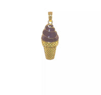 Chocolate Soft-Serve Ice Cream Pendant (14K)