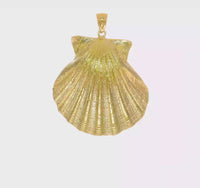 Large Scallop Shell Pendant (14K) 360 - Popular  Jewelry - New York