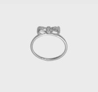 White Diamond Bowtie Ring (14K) 360 - Popular Jewelry - New York