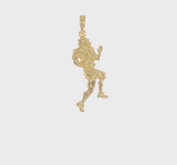 Running American Football Player Pendant (14K)