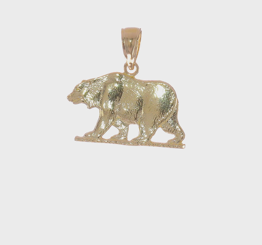 The Bear Flat Pendant (14K) 360 - Popular Jewelry - New York