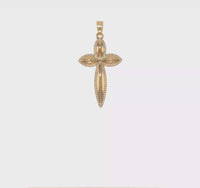 Light Beaded Edge Passion Cross Pendant (14K)