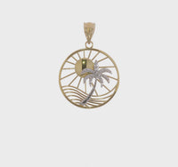 Two-Tone Sunny Beach Palm Tree Pendant (14K)