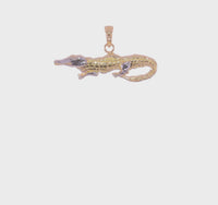 Stealthy Alligator Two-Tone Pendant (14K)