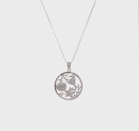 Sea Animals Round Pendant Necklace (Silver)