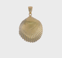 Textured Scallop Shell Pendant (14K) 360 - Popular Jewelry - New York