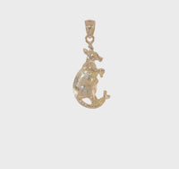 2D Kangaroo with Baby in Pouch Pendant (14K) 360 - Popular Jewelry - New York