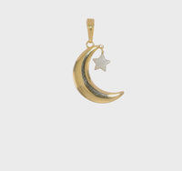 Moon with Dangling Star Pendant (14K)