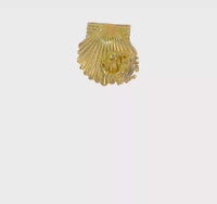 Scallop Shell with Crab Pendant (14K)