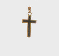Beaded Flat Cross Pendant (14K)