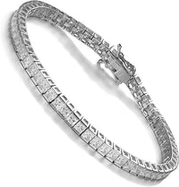 Pricess Square CZ Bracelet (Silver).