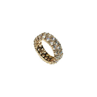Double-Row Round Stone Eternity Band Ring (Silver)