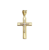 Two-Tone Layered Cross Pendant (14K)
