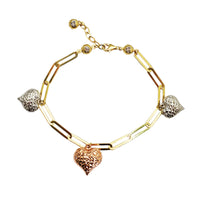 Puffy Heart Charm Bracelet (14K).
