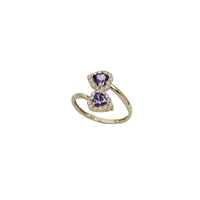 Birthstone Heart Bypass CZ Ring (14K)
