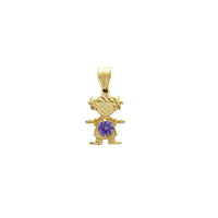 Zirconia Birthstones Little Girl Pendant (14K)