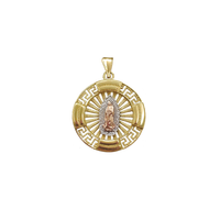 Tri-Color Virgin Mary Pendant (14K)
