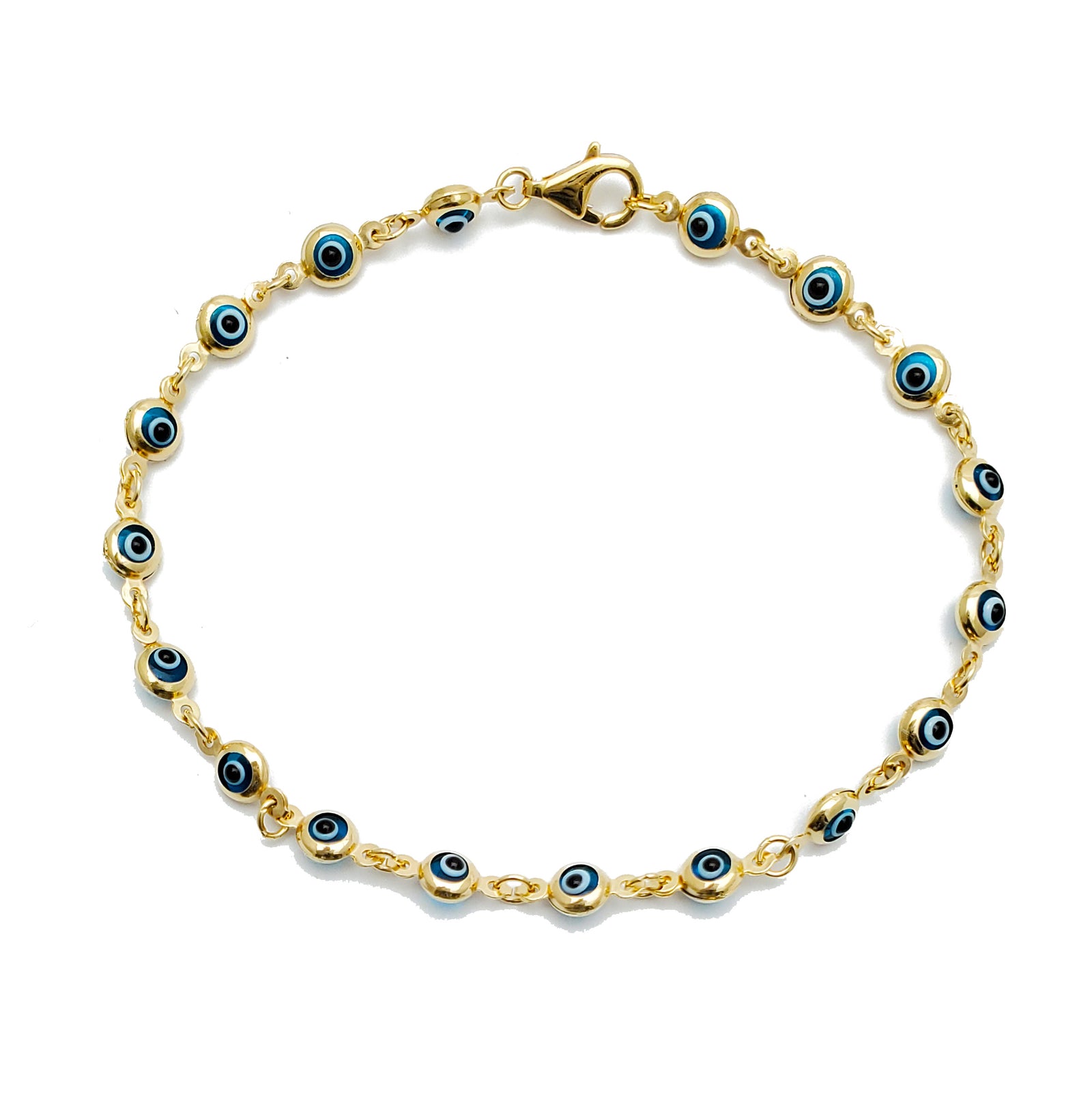 Blue Evil Eye Bracelet (14K). – Popular J