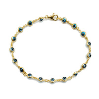 Blue Evil Eye Bracelet (14K).