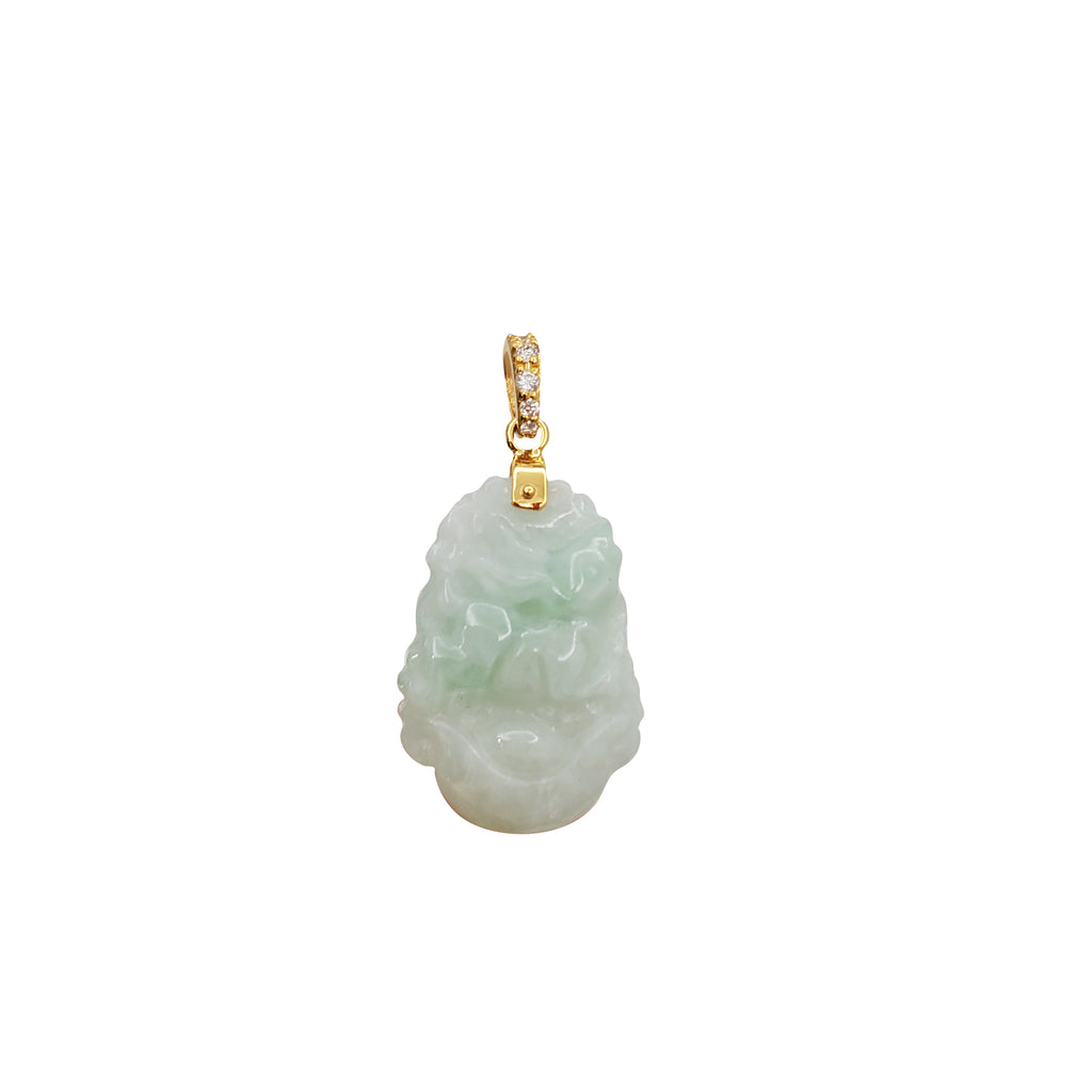 Jade Rabbit Charm Diamond Rabbit Jade Pendant (14K) – Popular J