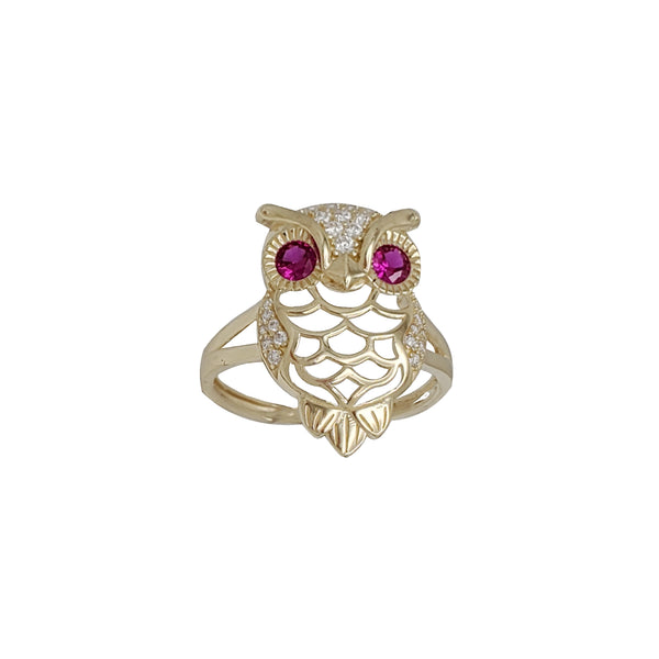 Icy Solitaire Owl Ring (14K)