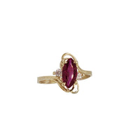 Swathed Marquise-Cut Gemstone Ring (14K).