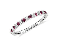 I-Ruby & Diamond Half Eternity Ring (14k)