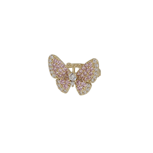 Pink Zirconia Butterfly Ring (14K)