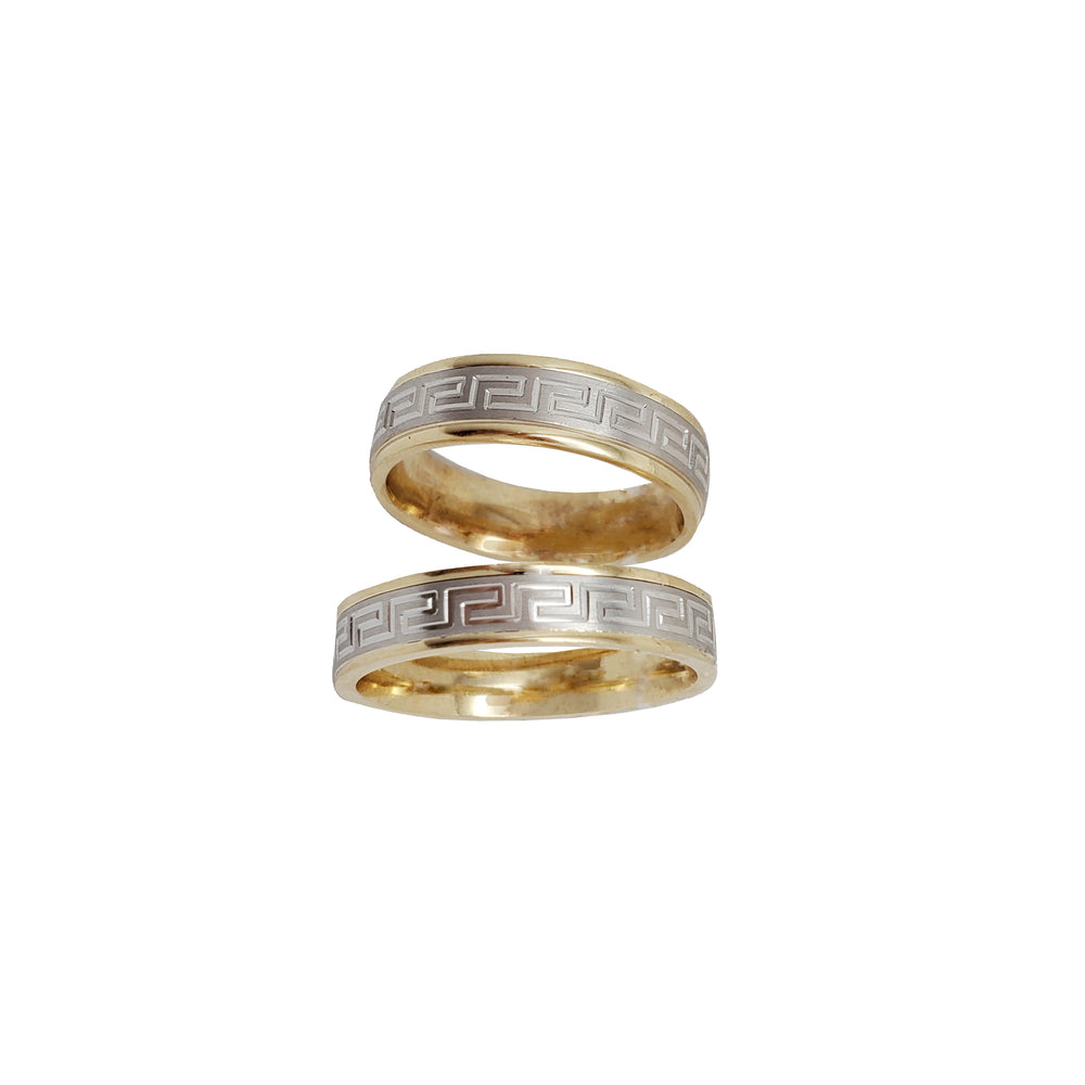 Two-Tone Wedding Band Ring (14K)