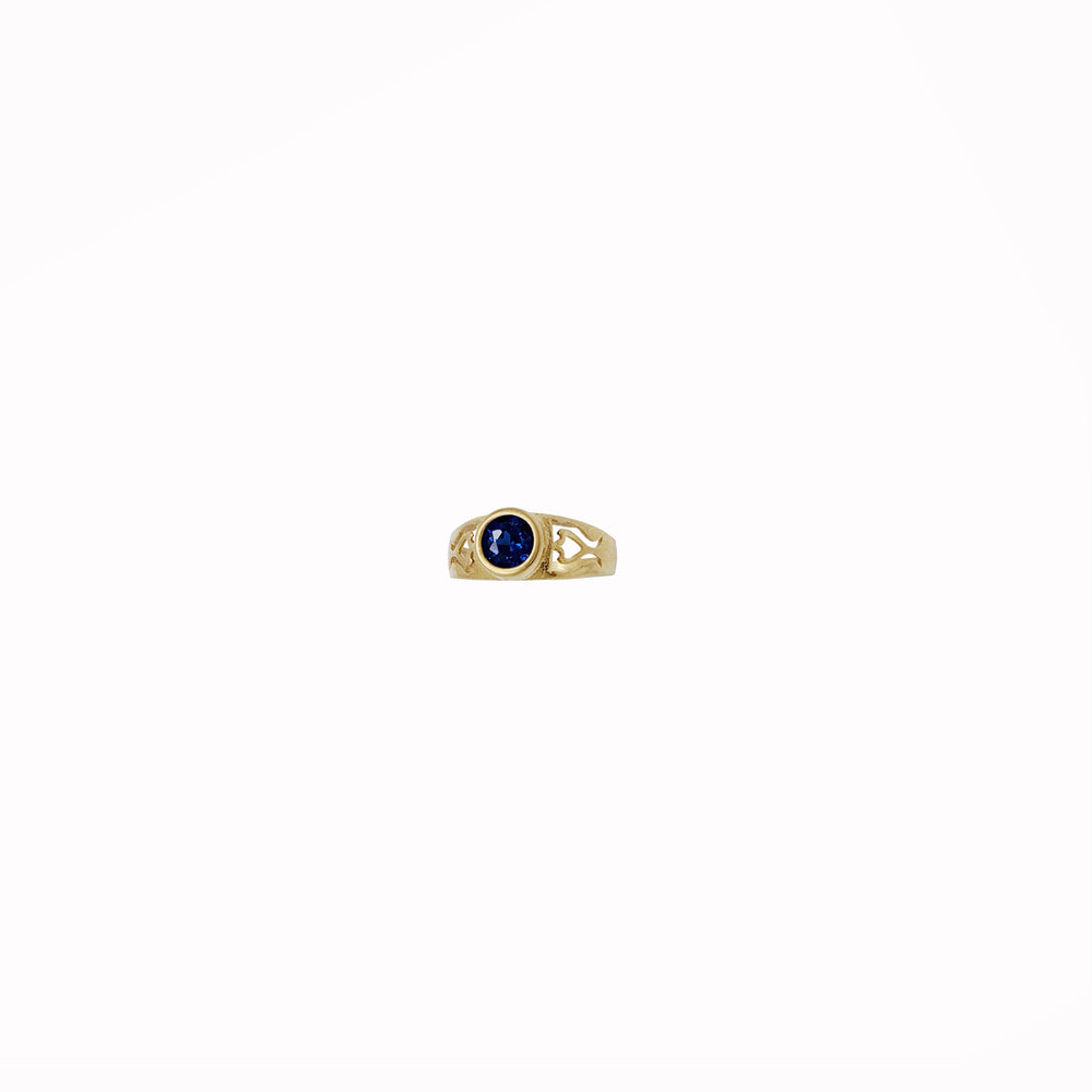 Cubic Zirconia  Round Bezel Baby Ring (14K)