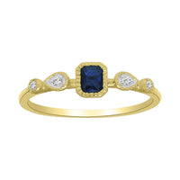 Sapphire & Diamond  Band Ring (14K)