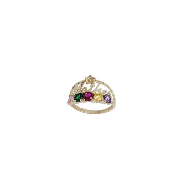 Multi-Color Stone Mom Ring (14K)