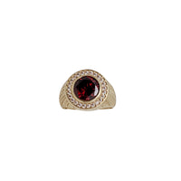 Round Red Stone Men's Ring (14K)