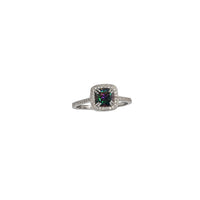 Cushion-Cut Mystic Topaz Halo Ring (Silver)
