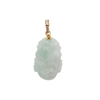 Diamond Jade Rooster Pendant (14K)