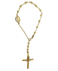 Diamond-Cut Rosary Bracelet (14K).
