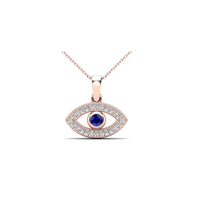 Blue Eye Diamond Evil Eye medál (14K)