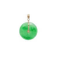 Jade Happiness Round Pendant (14K).