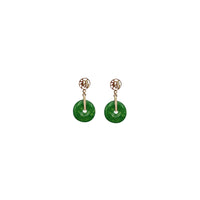 Round 【福】 Earrings Jade (14K)