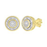 Diamond Round Stud Earrings (14K)