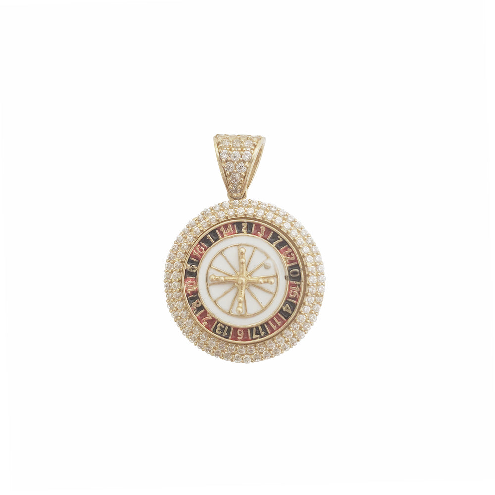 Casino Roulette Wheel Pendant （14K）
