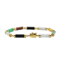 Multicolor Jade Bracelet (14K)
