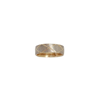 Diamond-cut Two-Tone Wedding Band Ring (14K)