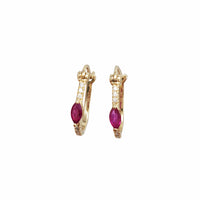 Ruby & Diamond Huggies Earring (14K).